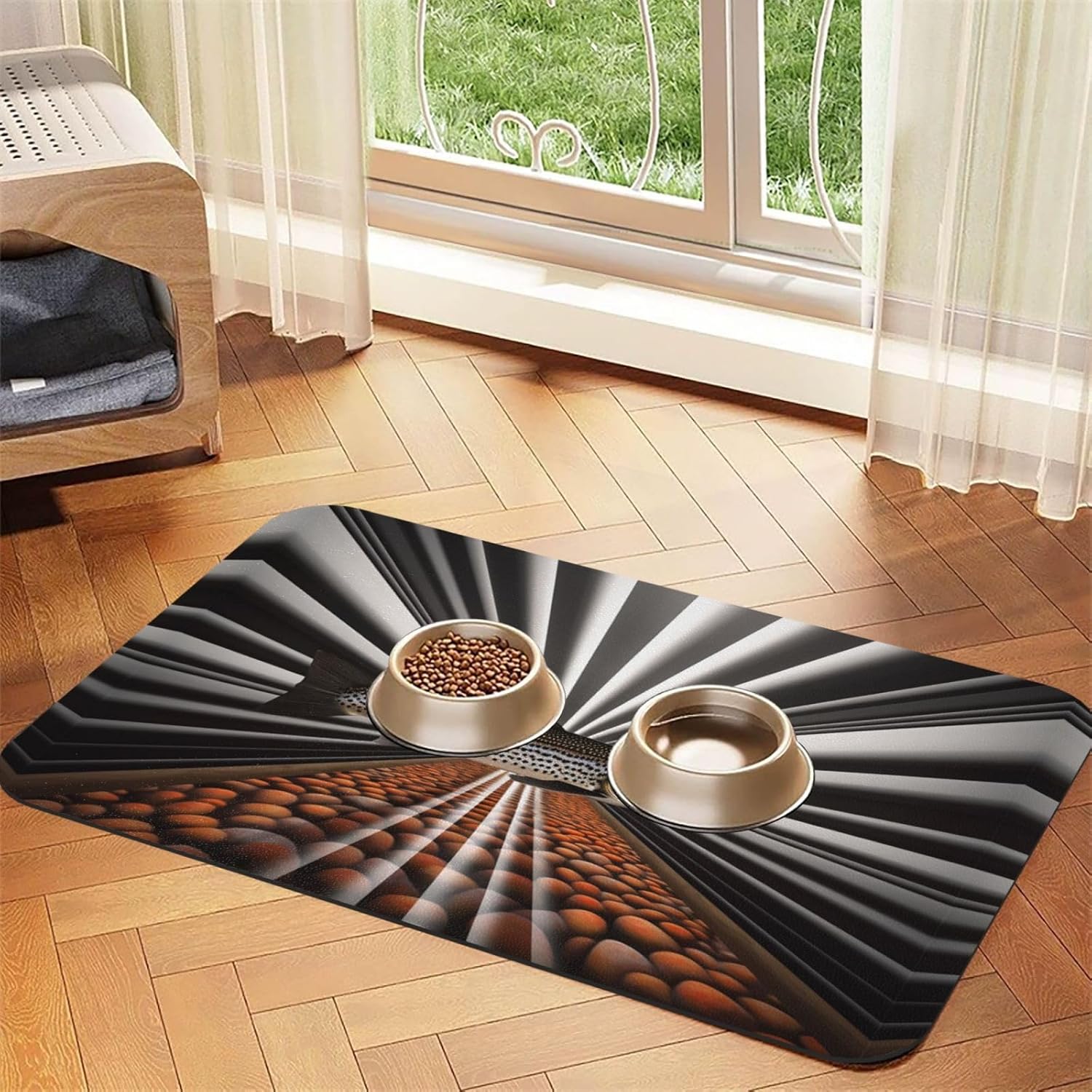 Starry Sky Hatchery Pet Feeding Mat Dog Cat Eating Food Absorbent Leather Tablecloth for and Water Bowl Waterproof No Stains Quick Dry Non-Slip 23.62 * 15.75IN