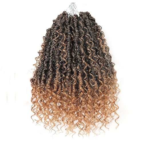 ZRQ Cabello bohemio Passion Twist de 10 pulgadas, extensiones de cabello sintético bohemio pretrenzado para mujer, 8 paquetes de extensiones de