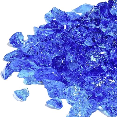 GASPRO Vidrio de fuego de 20 libras para hoguera de propano, roca de vidrio decorativa de 12 pulgada para chimenea de gas, azul océano disponible en Yaxa Peru