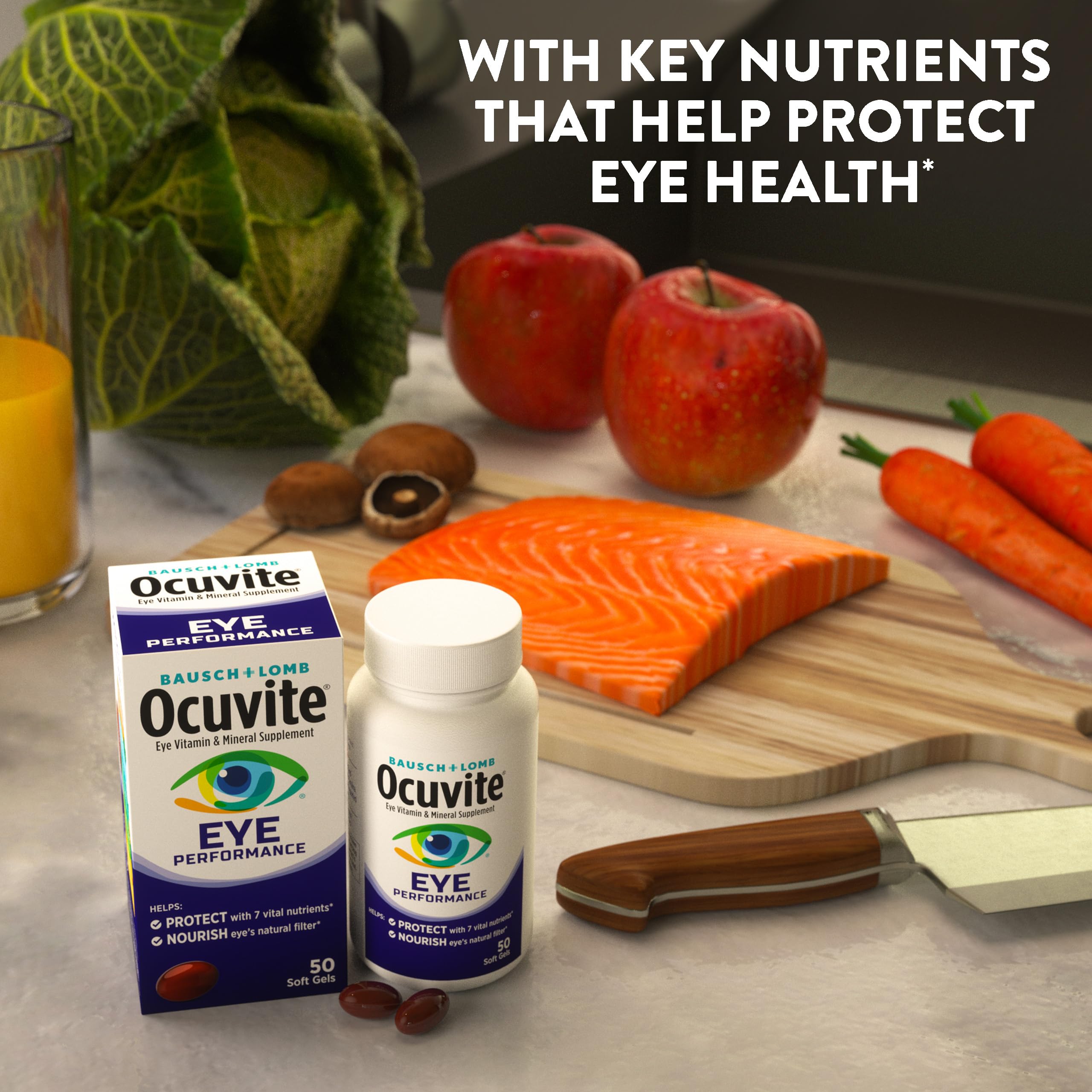 Ocuvite Eye Performance Vitamin & Mineral Supplement, Lutein and Zeaxanthin Supplements, Vitamins C, D, E, Zinc, and Omega-3, Helps Protect Eyes from Blue Light, 30 Softgels — Amazon image 8
