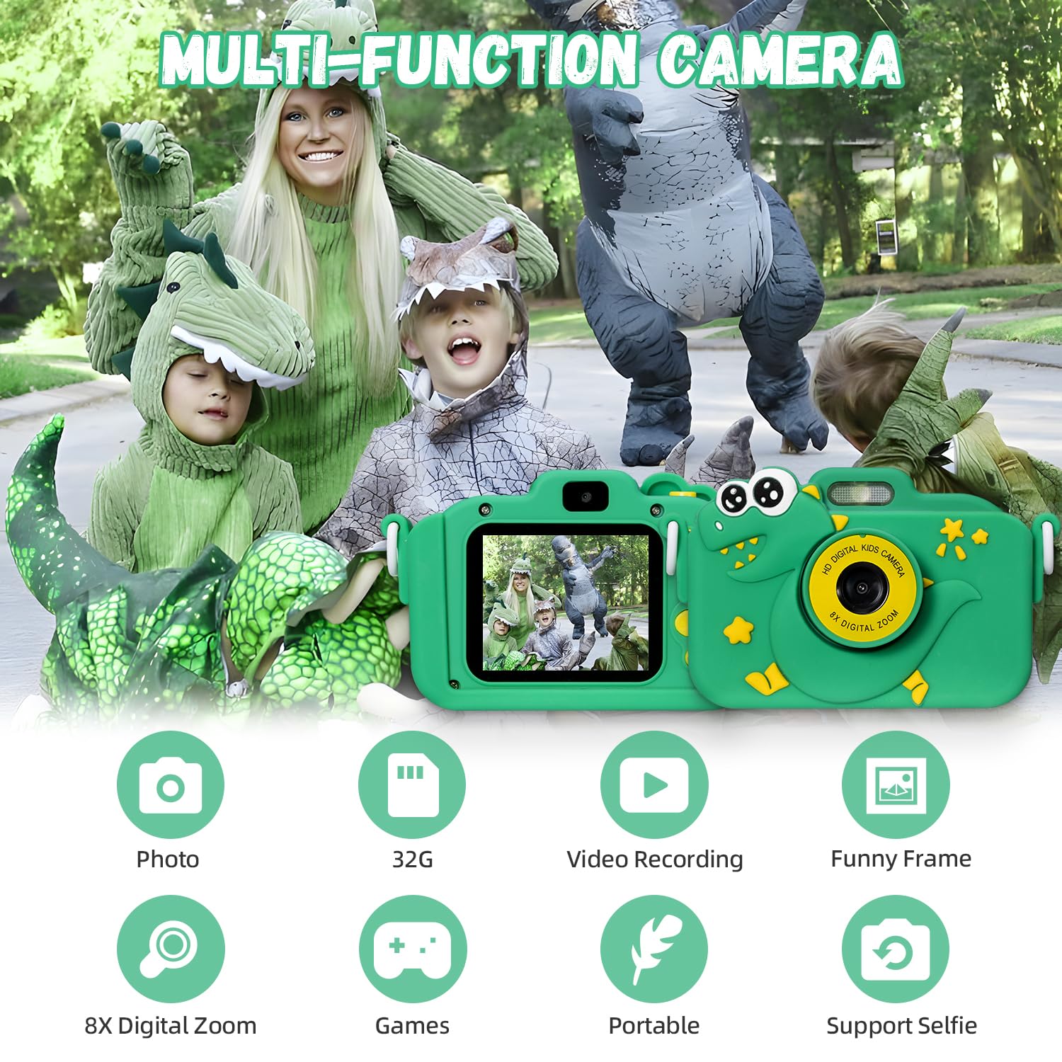 Macchina Fotografica Bambini Fotocamera Bambini 20MP Mini Ricaricabile Fotocamera Digitale Bambina Regalo per Ragazze Ragazzi 3-12 Anni con Scheda 32 GB, Regali Giocattolo di Natale & Compleanno