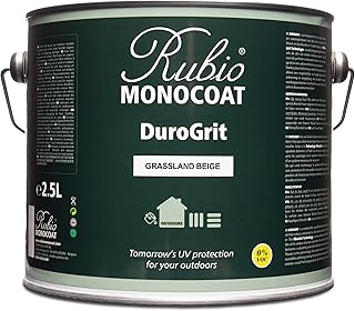 Rubio Monocoat DuroGrit Outdoor Wood Oil, Stain & Sealer, 375 ft² - Grassland Beige | 1 Layer, UV Protection for Deck, Fence & Furniture | 2.5L