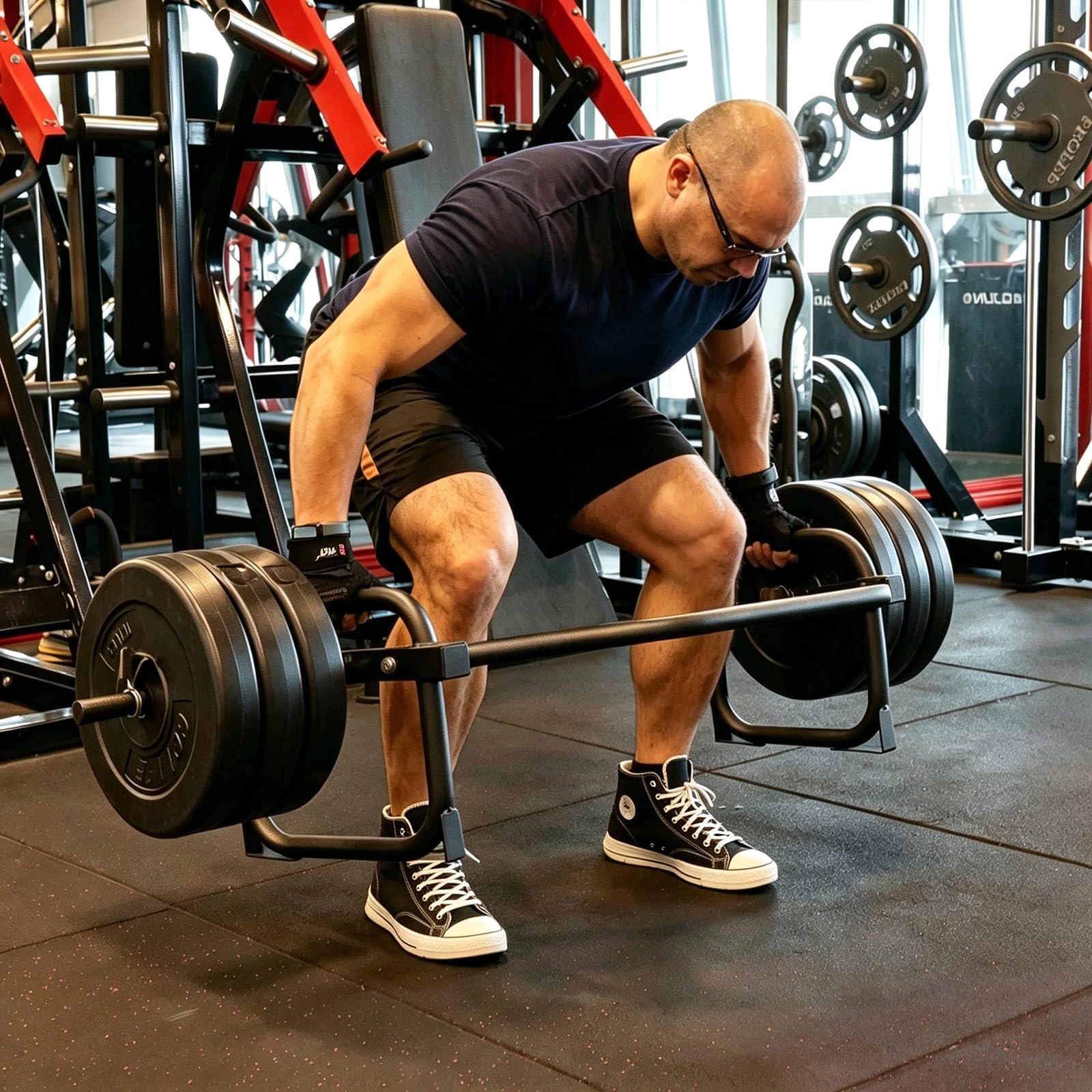 ZERRO Hex Bar, 25mm Trap Bar 120kg capacità Shrug Bar Deadlift Bar per l'esercizio Fisico della casa, 2 Dischi per manubri 2 Spring Locks
