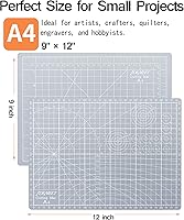 Vista 2 de Alfombrilla de corte autorreparable de 9 x 12 pulgadas, alfombrilla de costura giratoria Idemeet para manualidades, protector de mesa de hoja de 5