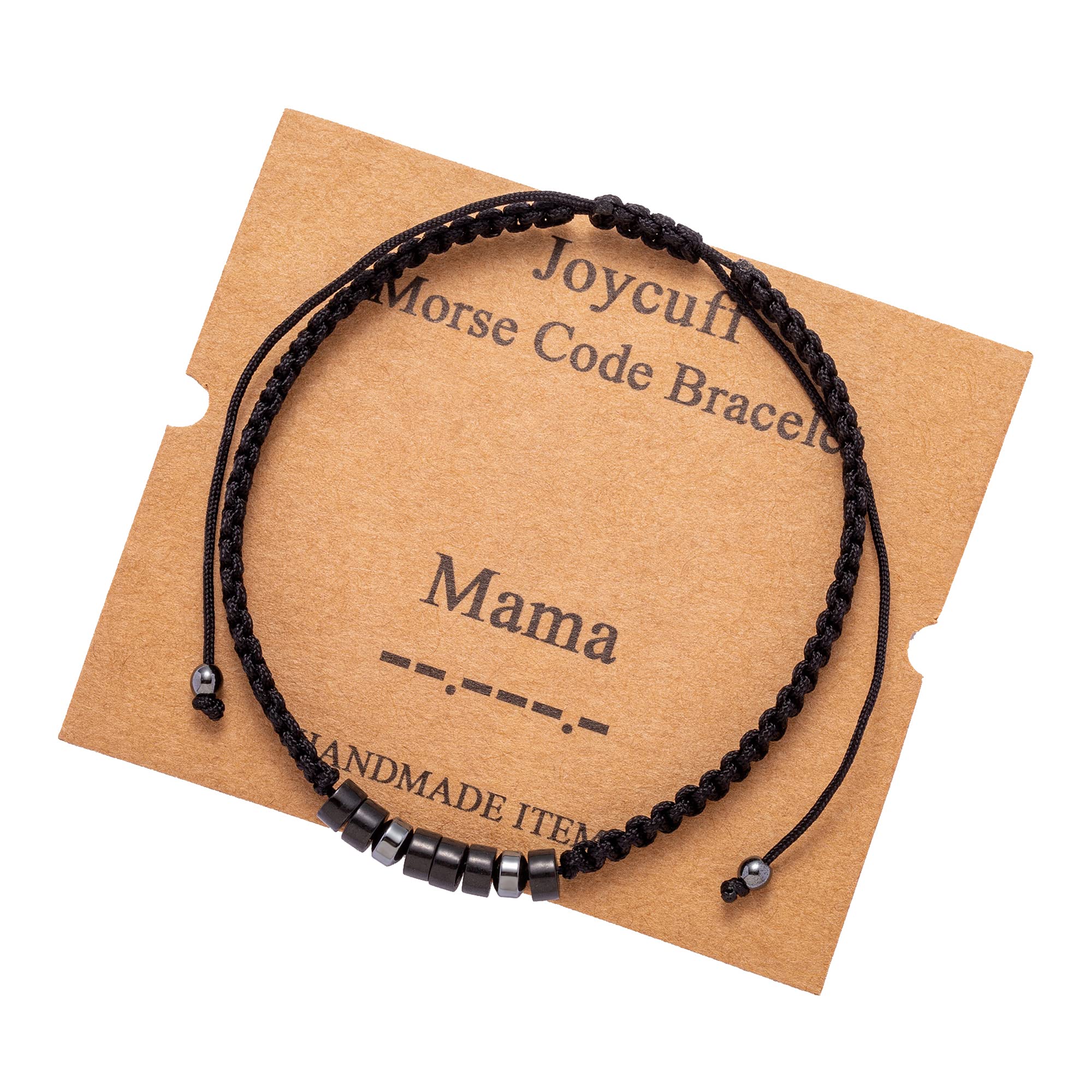 JoycuFF Gifts for Mom from Daughter Son Morse Code Bracelets for Mother Mum Mama Birthday Handmade Woven Secret Message Love Jewelry