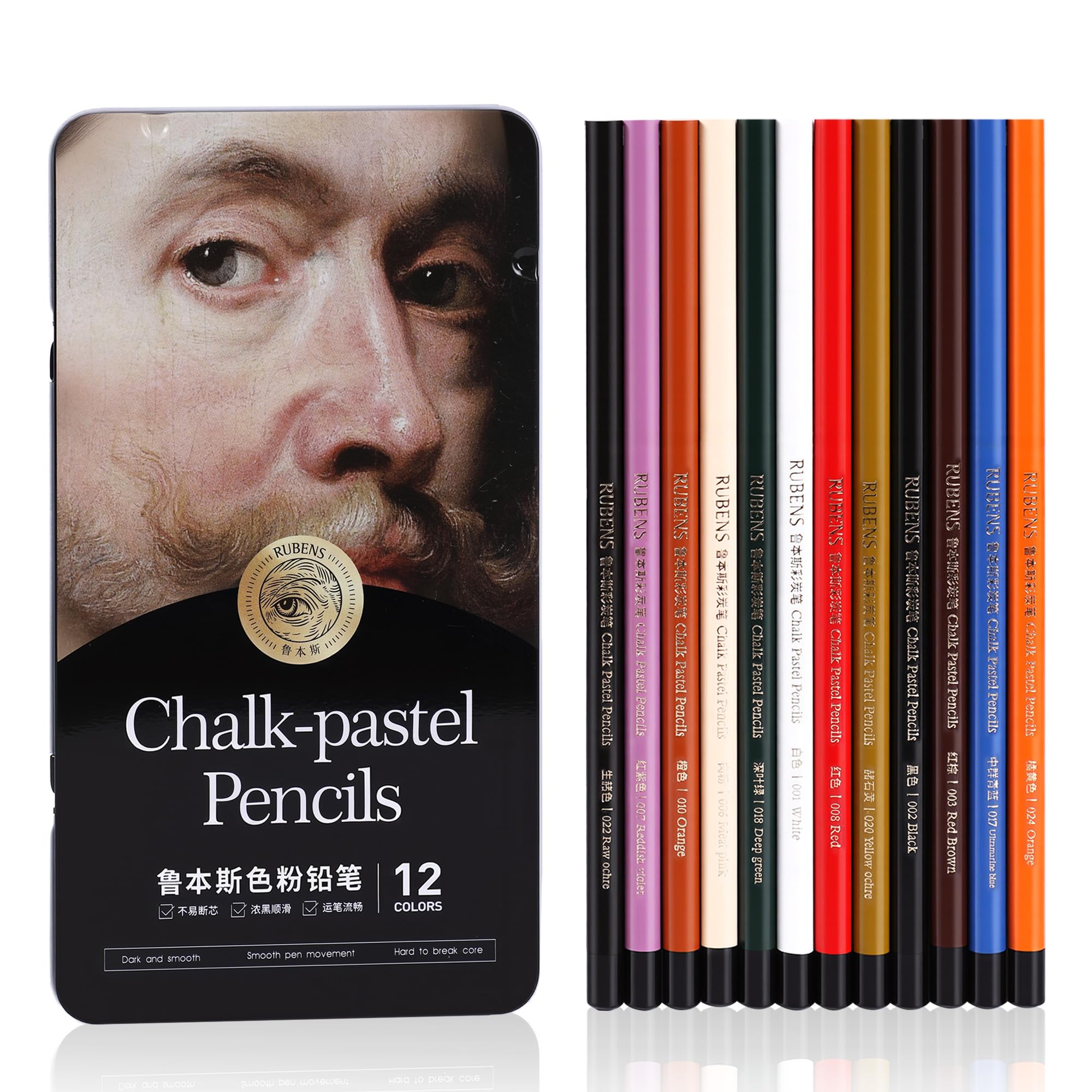 Pastel Pencils, 12 Colors Soft Chalk Pastel Pencils Set for Artists