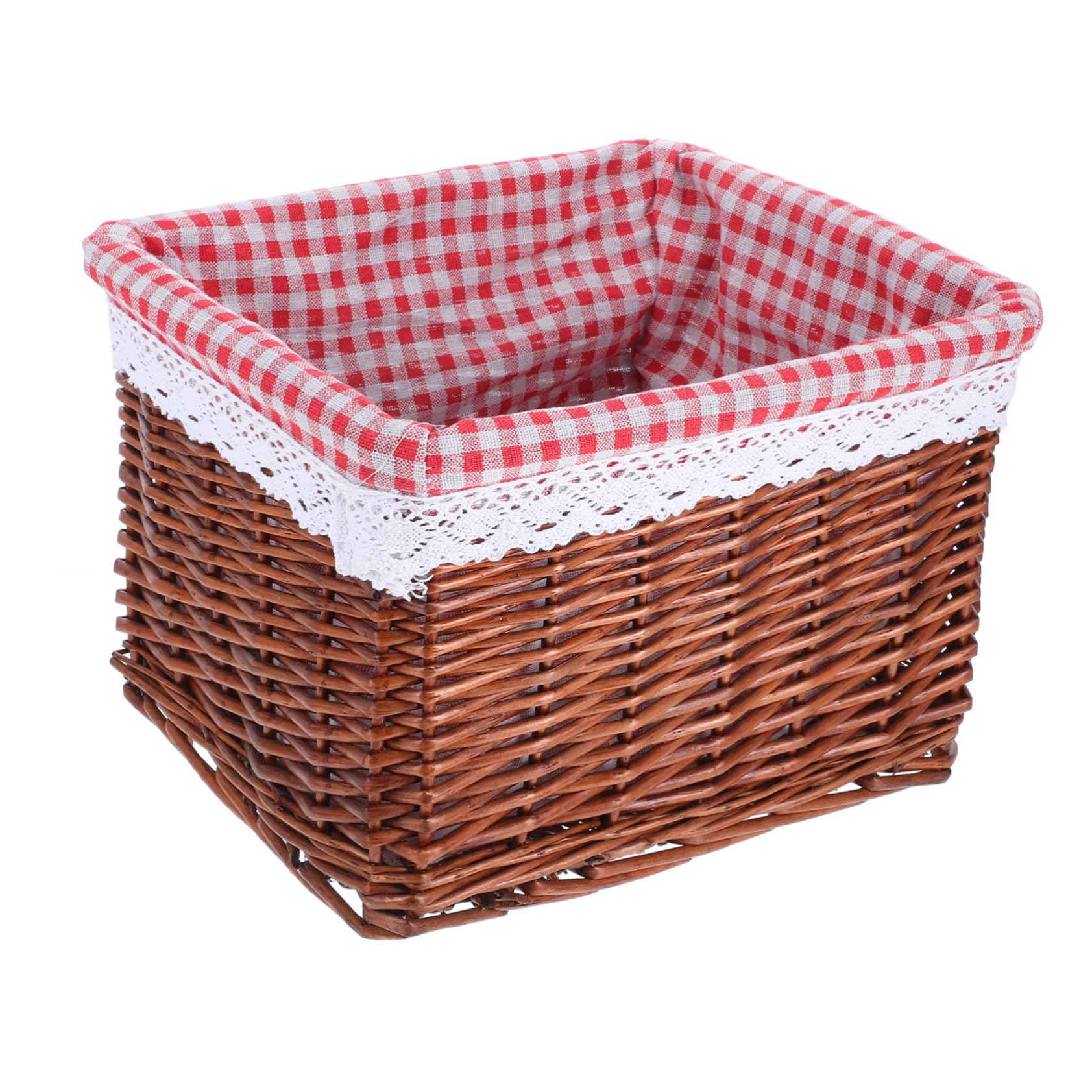 Cesta de Almacenaje Tejida Cuadrada de Mimbre para Hogar | Forma de Cubo, Estilo Natural, para Ropa y Juguetes, Diseño Sencillo para Ordenar y Ahorrar Espacio