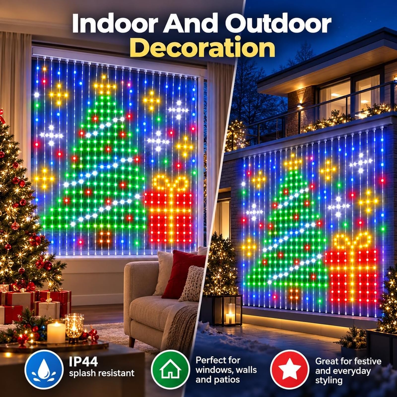 Luci a Tenda RGB Intelligenti con Controllo APP e Telecomando