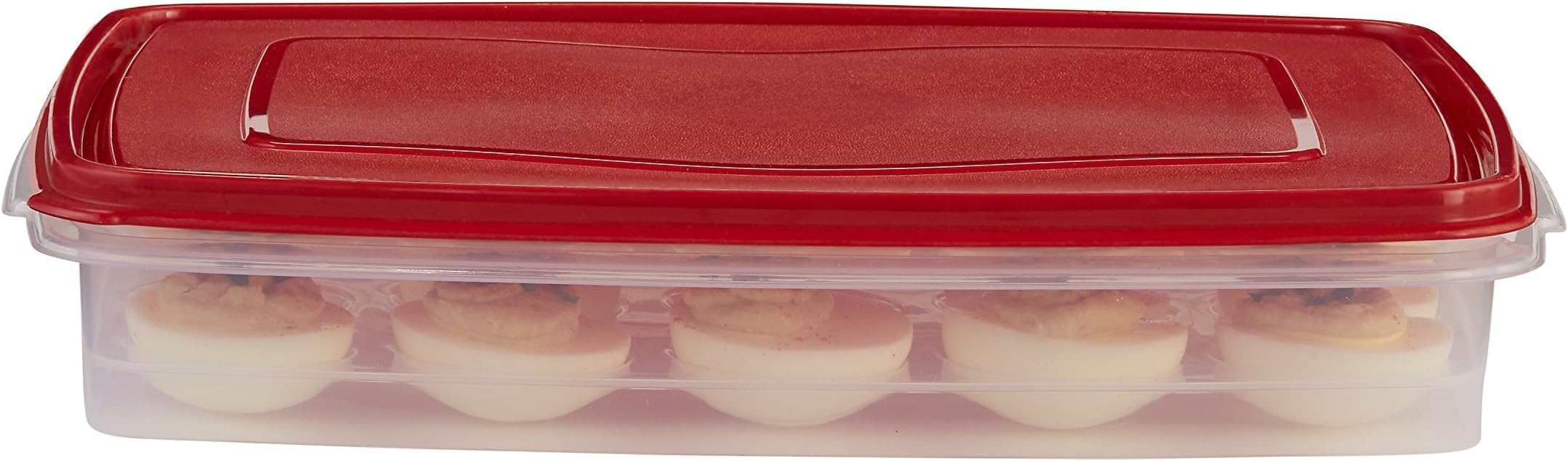 Rubbermaid Specialty Plastic Egg Keeper Food Storage Container , Red