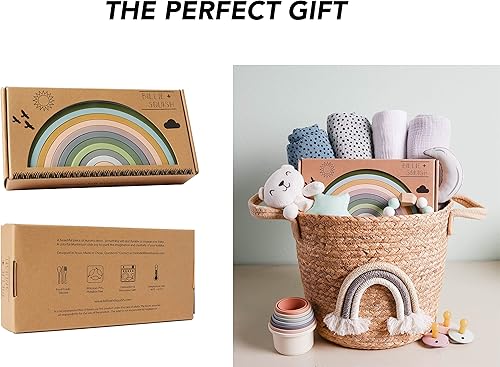 Miniatura 7 de Juguete apilable de silicona arcoíris  Los juguetes Montessori de 12 capas más grandes del mercado para niños pequeños  Juguete de aprendizaje y