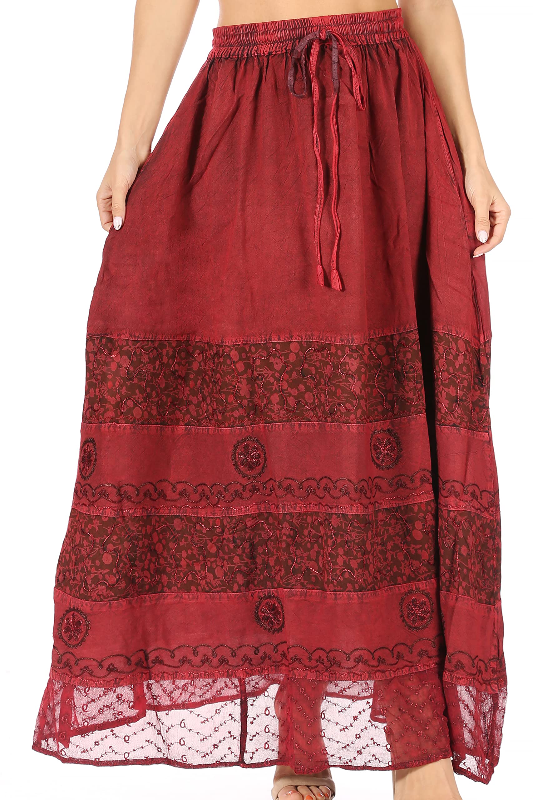Sakkas Sandra Frauen Casual Lange Maxi Boho Gypsy Rock Elastische Taille & Taschen