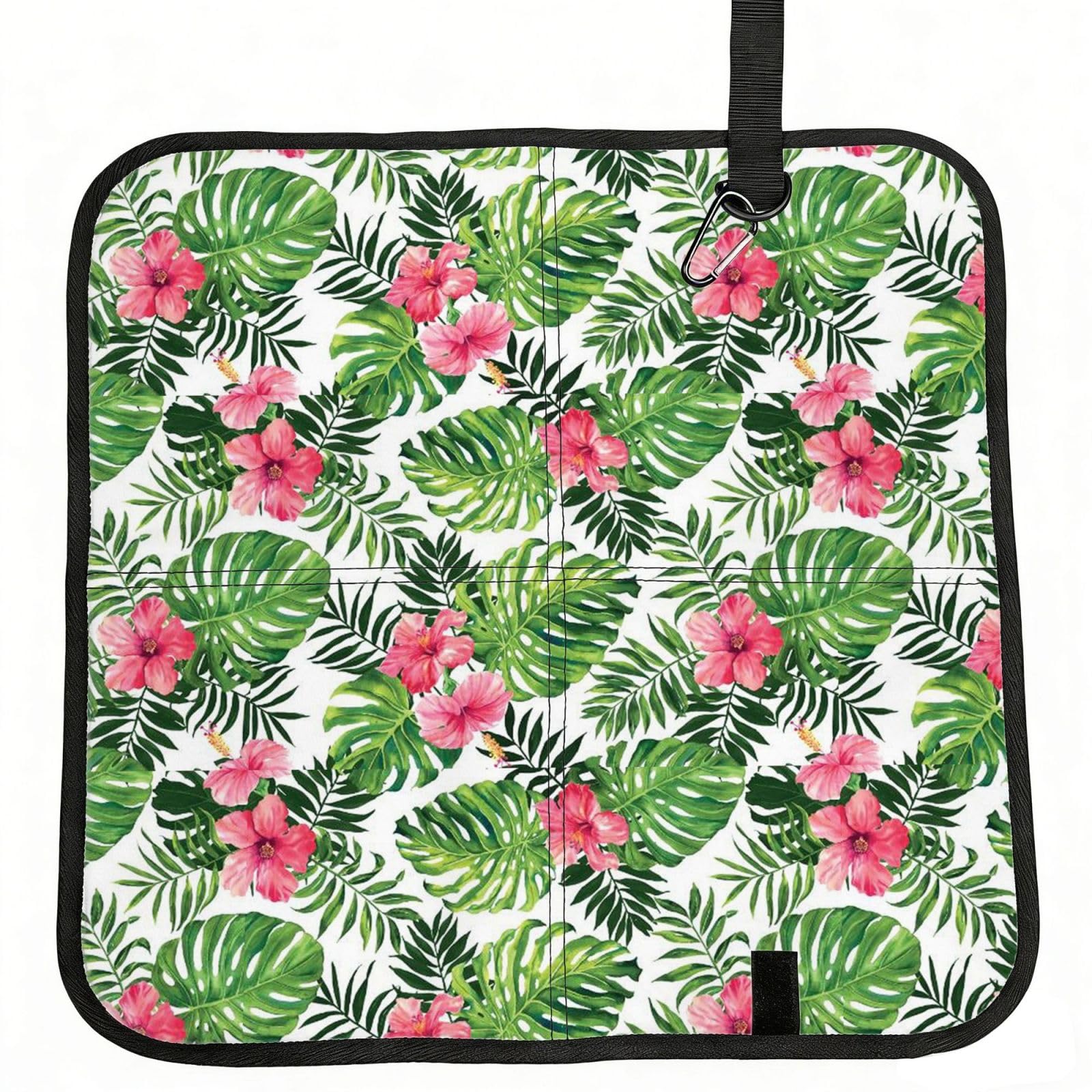 ERCgad Tropical Leaves Print Foldable Seat Cushion Portable Chair Pad Lightweight Travel Outdoor Office Home