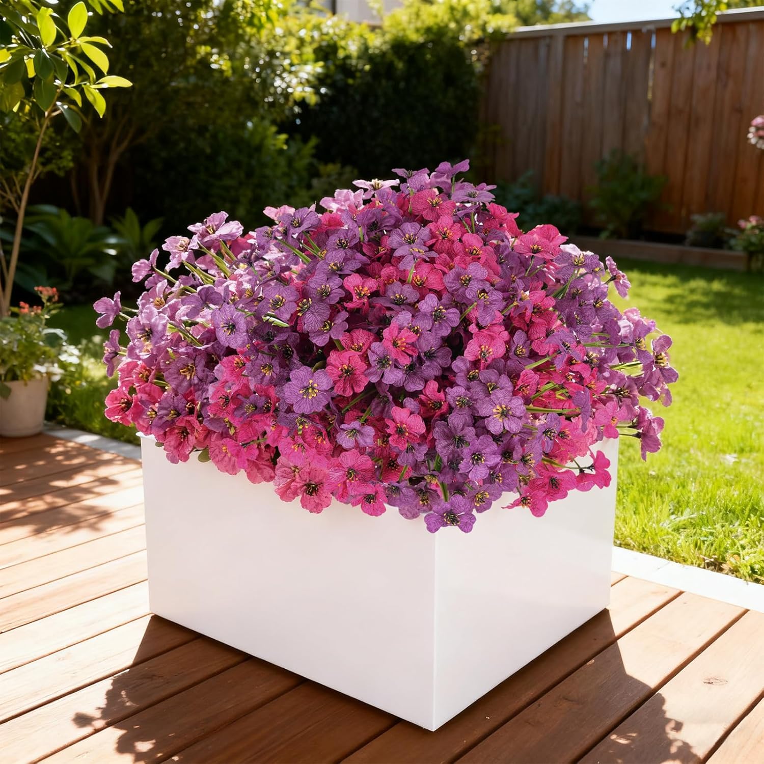 24 Bundles Artificial Flowers for Outdoor Faux Plants for Spring Summer Decoration, UV Resistant Realistic Silk Plastic Fake Flowers Garden Porch Patio Balcony Yard Front Home Decor - Image 4