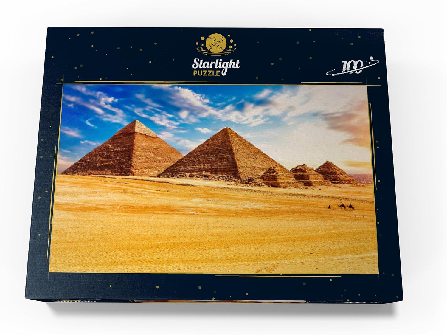 MyPuzzle The Pyramids in The Sunny Giza Desert Egypt - Premium 100 Piece Jigsaw Puzzle for Adults