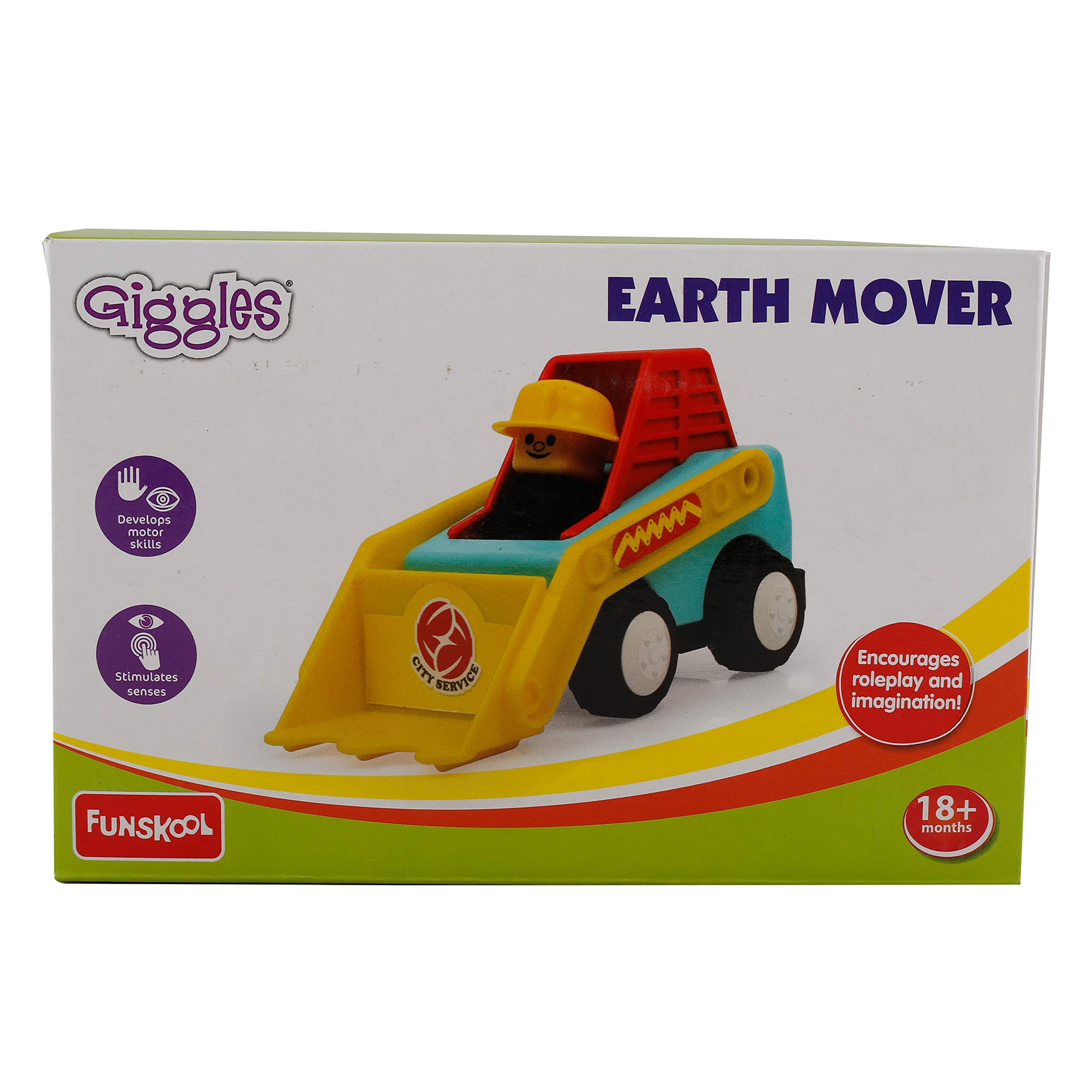 Funskool Giggles Vehicles Earth Mover Toy, Pack of 1, Multicolor