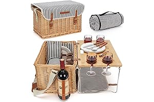 Premium Picnic Basket Set for Four: The Epitome of Outdoor Dining Convenience