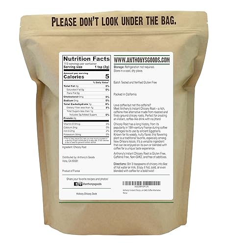 Miniatura 2 de Anthonys Raíz de achicoria instantánea 8 onzas sin gluten sin cafeína sin OMG alternativa al café