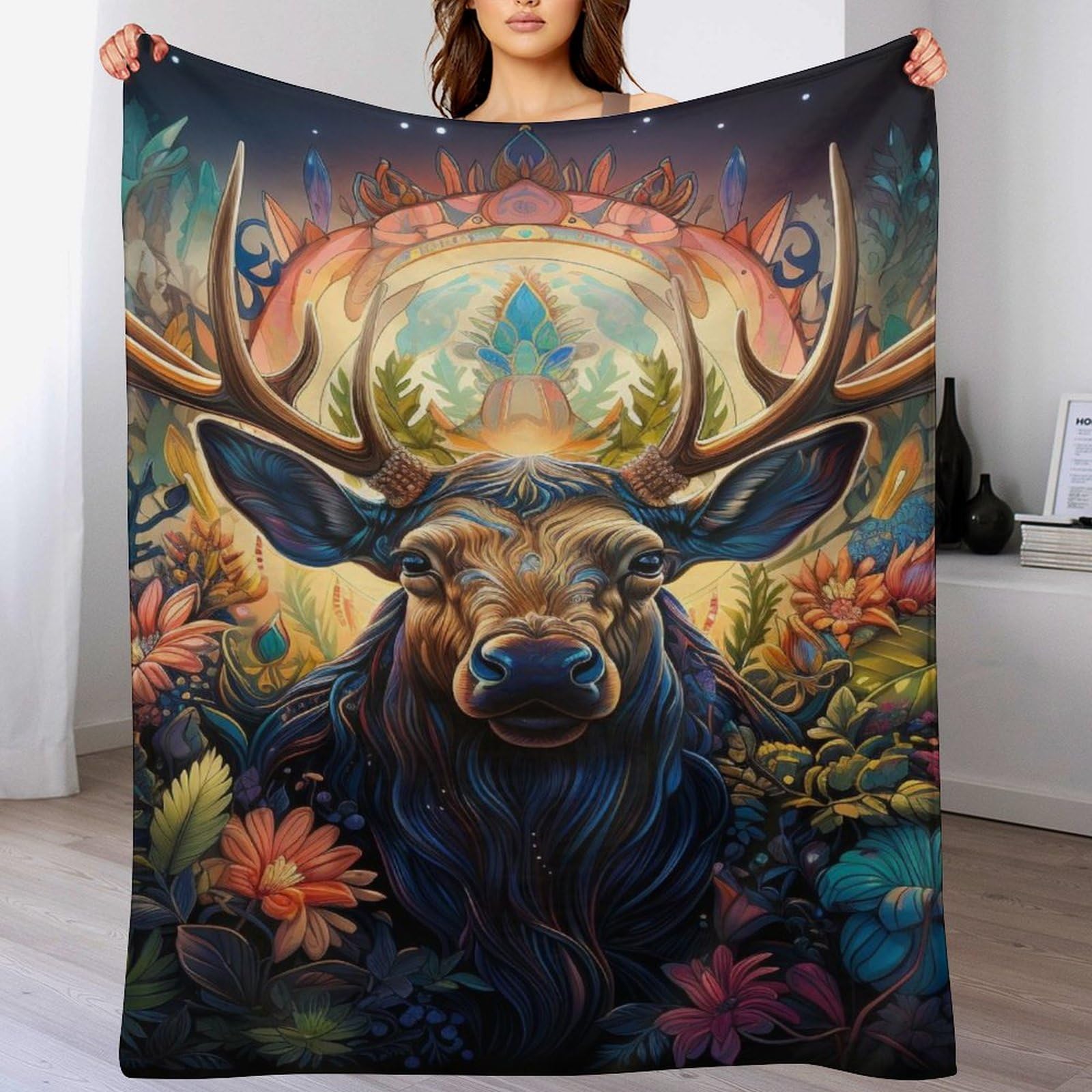 Couverture élan contre le froid flannel polaire douce pour réchauffer vos nuits