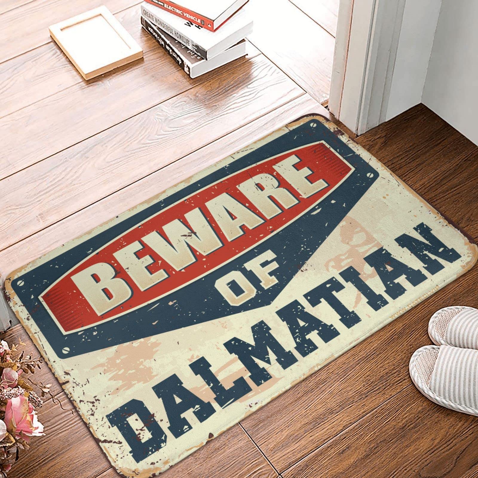 Front Door Mats Indoor Beware Of Dalmatian Rug Welcome Mat For Classroom Kitchen Rug Set(40X60CM)
