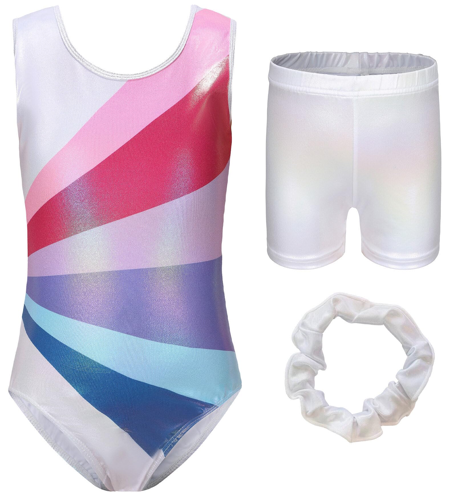 SEAURGirls Gymnastic Leotard Dance Leotard with Shorts Long Sleeve Sleeveless Gymnastic Suit Dance Biketard Unitard Bodysuit