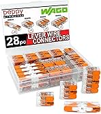 WAGO 221 Lever Nuts 28pc Compact Splicing Wire Connector Assortment with Case | Includes 221-2401, 221-412, 221-413, 221-415