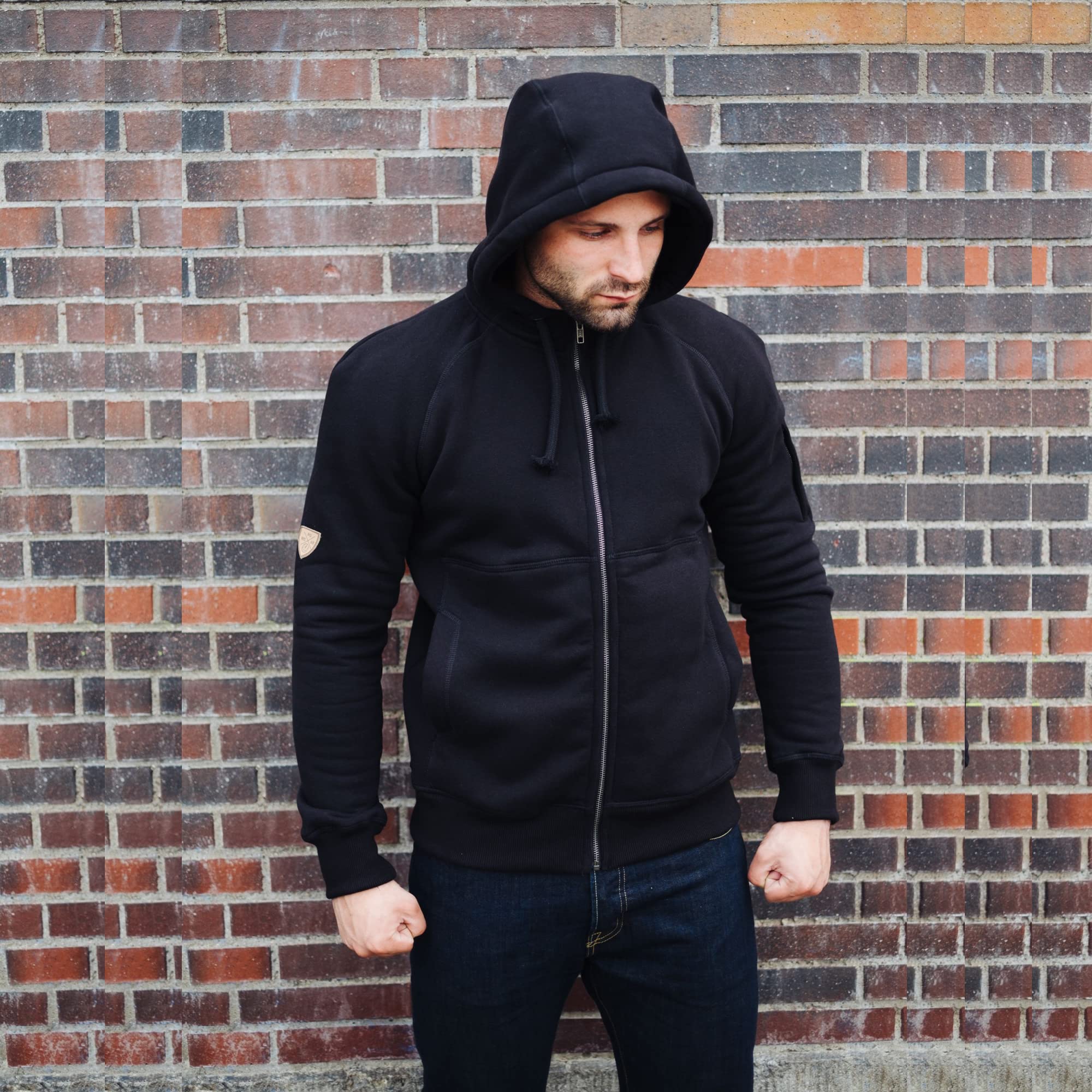 PGWEAR Herren Kapuzenjacke Smuggler mit abnehmbarer Sturmhaube in schwarz I Ultras