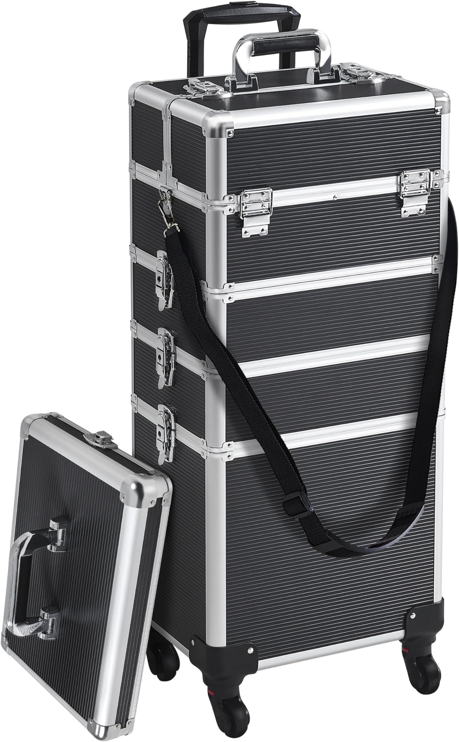 SONGMICS Valise à maquillage Mallette de maquillage Trolley à