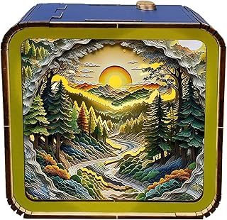 3D Wooden Puzzles Night Light, DIY Wooden Puzzles for Adults, Wood 3D Jigsaw Puzzle, Eye Care Night Light with Touchable S...