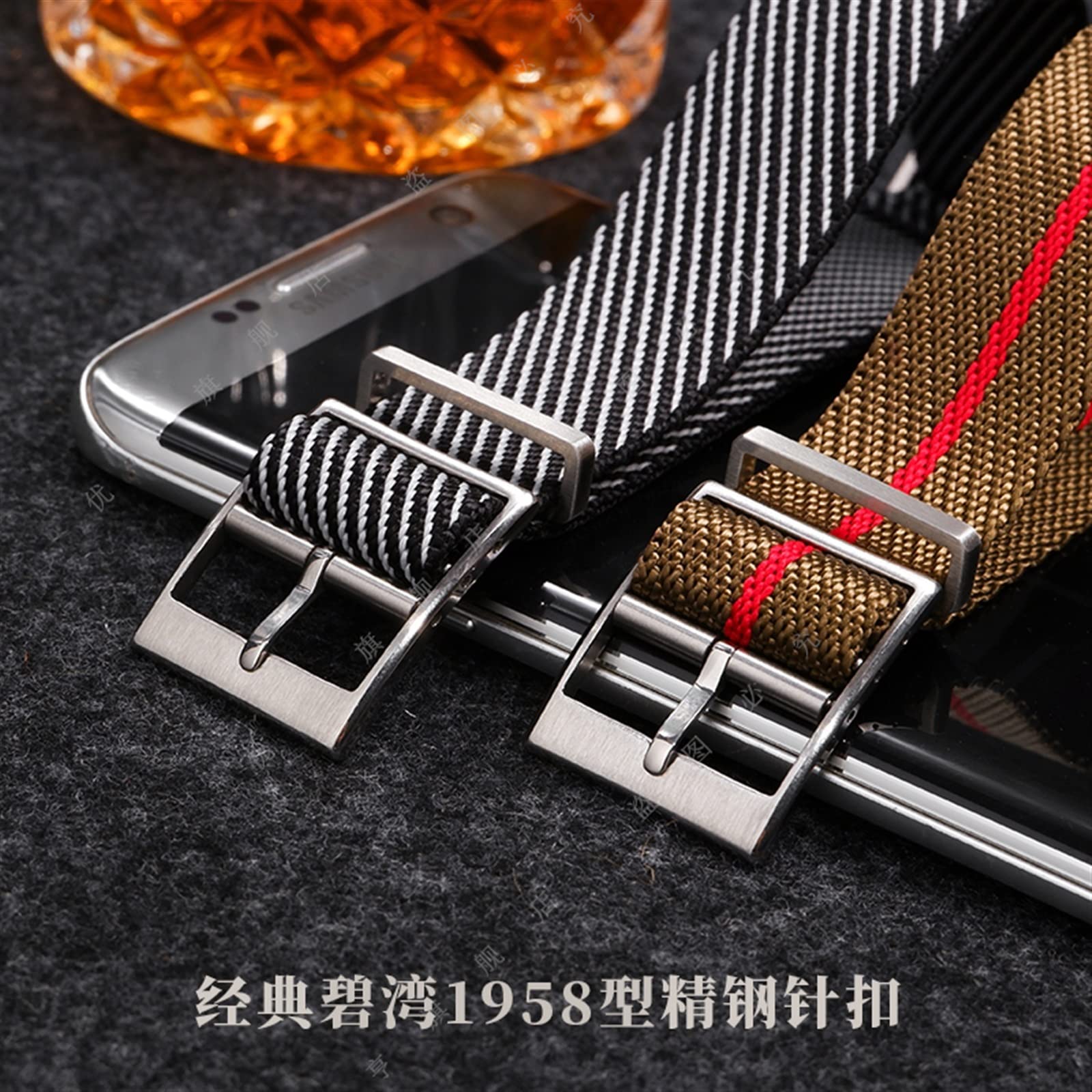 Für Tudor Biwan Xiaohonghua Qicheng Serie 1958 strukturierte Uhrengurt Bronze -Leinwand Nylon 20/22/22mmmm