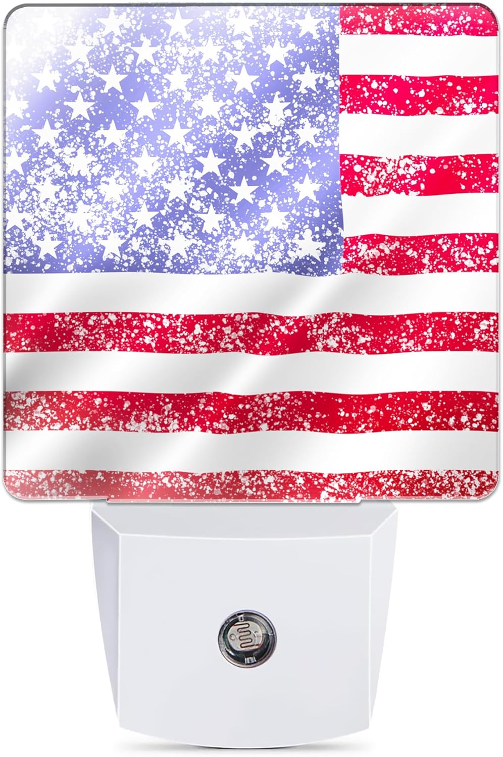 American Flag Winter Snow Night Light, Dusk to Dawn Smart Sensor Nightlight for Bedroom Bathroom Kitchen Hallway Stairs Hallway, Plug-in, Energy Efficient Decor Desk Lamp Gifts