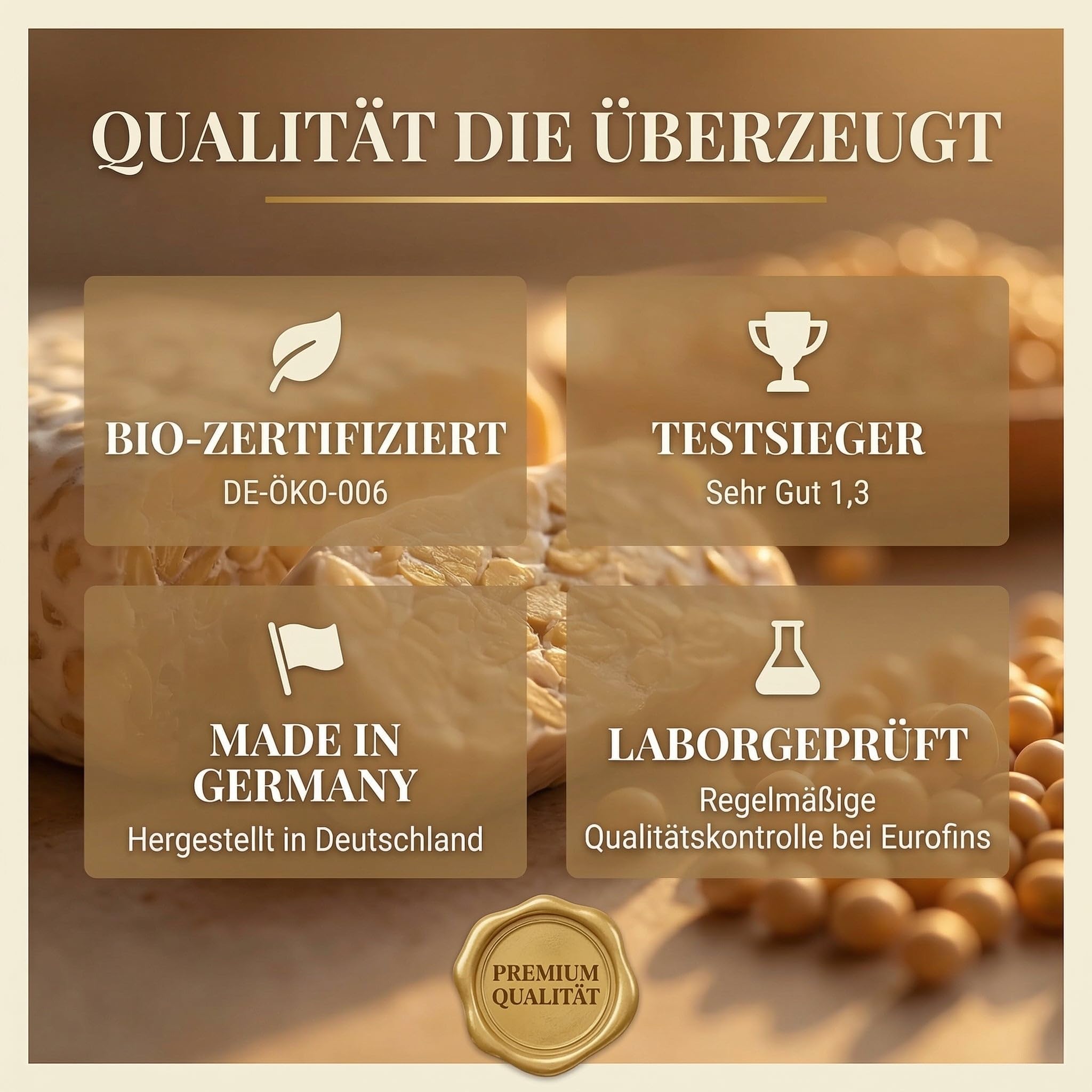 Coltura Starter BIO per Tempeh (Polvere di Tempeh) Rhizopus Oligosporus - fino a 75 KG di Tempeh fatto in casa! Preparazione di Tempeh fatto in casa (Starter per Tempeh 15g)