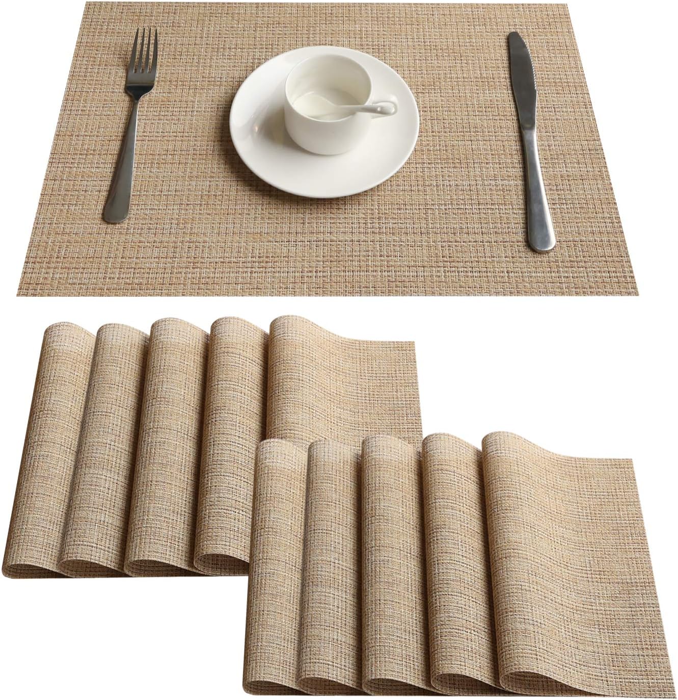 Top Finel Placemats, Plastic Table Mats Set of 8, Heat