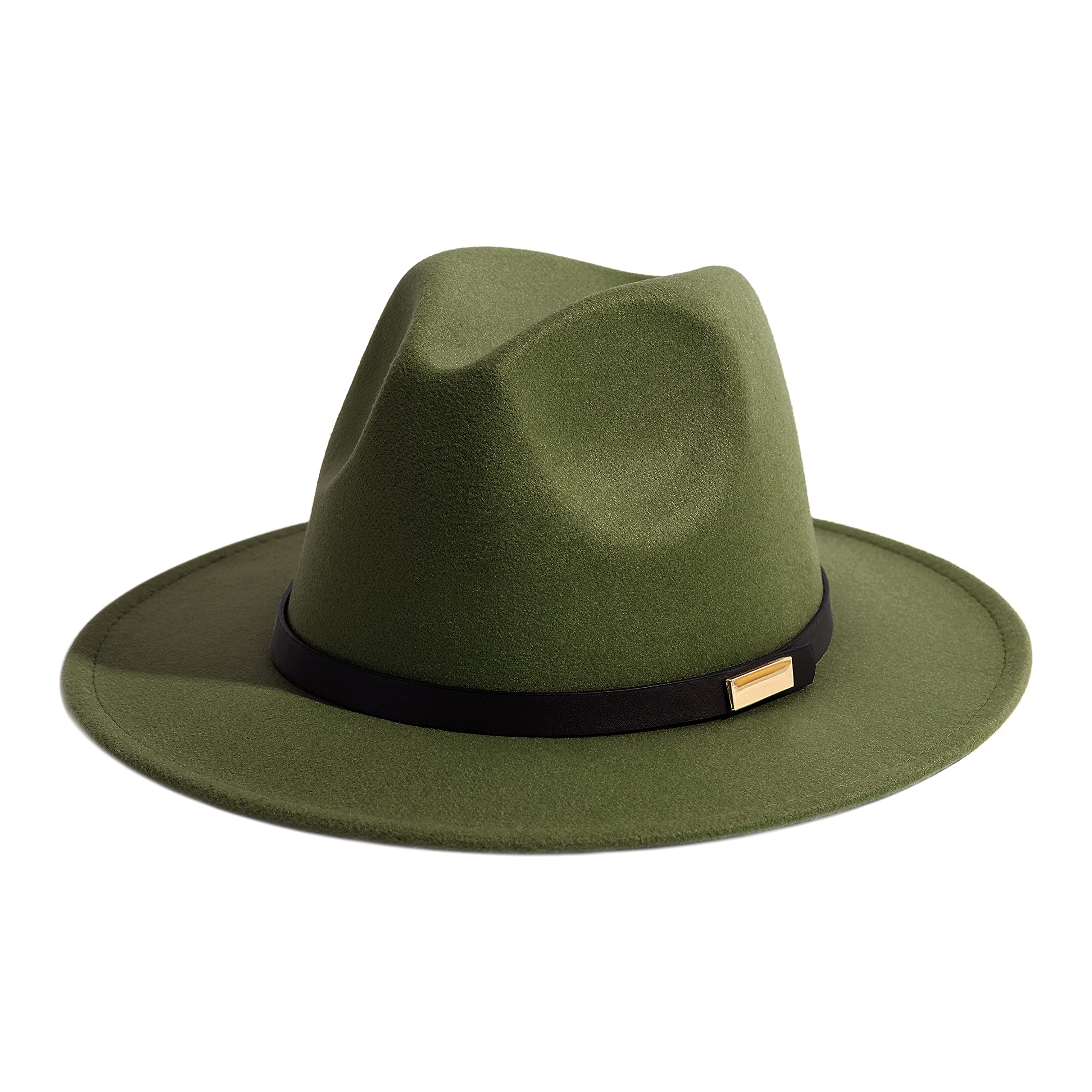 Fedora Hats for Men Wide Brim Panama Hat with Classic Belt