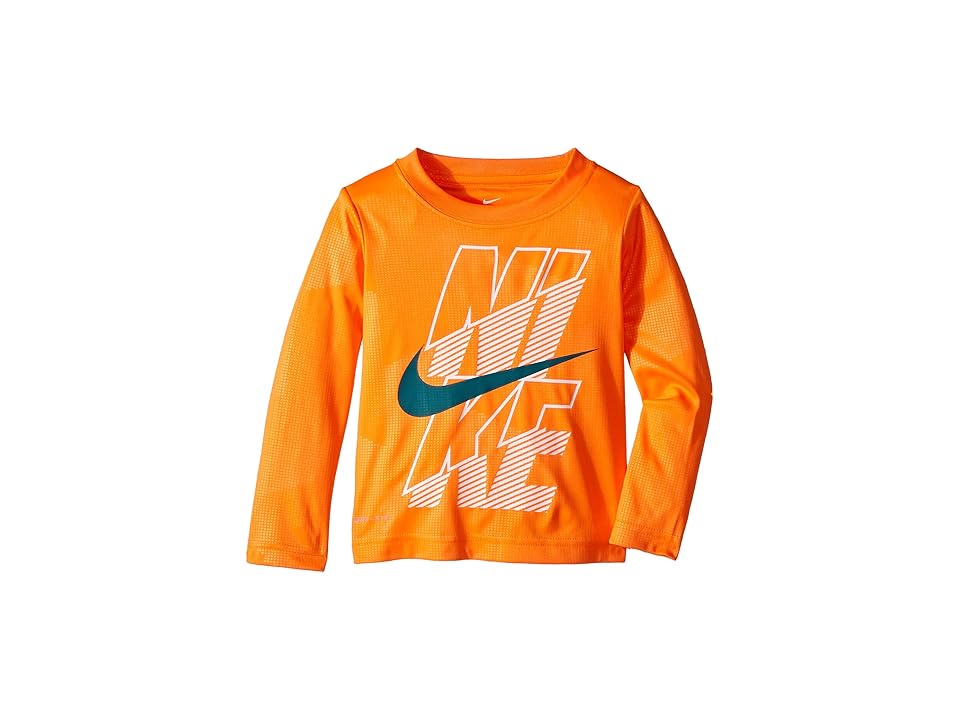 

Nike Kids Block Dri-FIT Long Sleeve Tee (Toddler) (Cone) Boy's Clothing, Orange