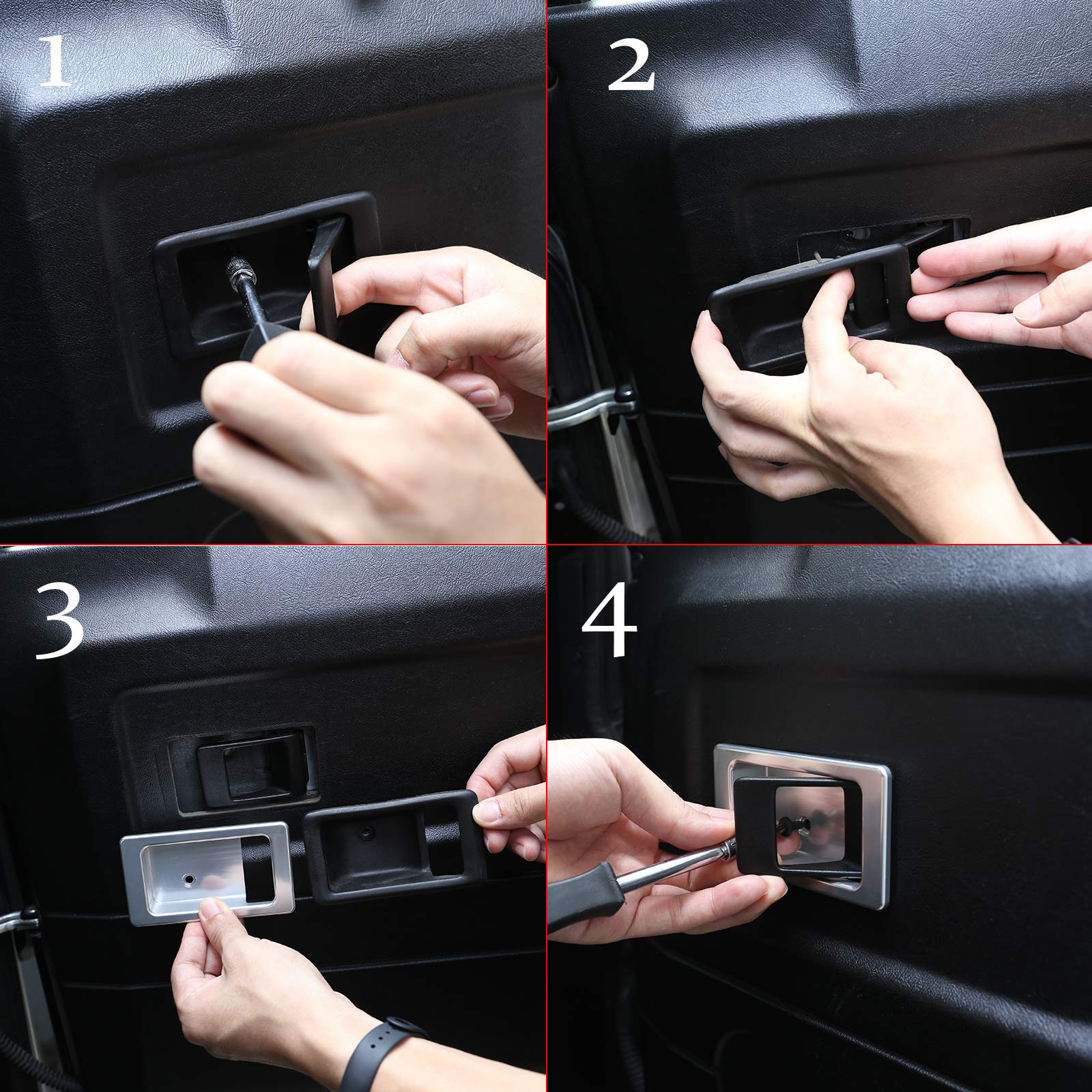 Do LR Defender 90 110 130 2004-2018 stop aluminium srebrny samochód wewnątrz drzwi osłona miski akcesoria samochodowe części zamienne