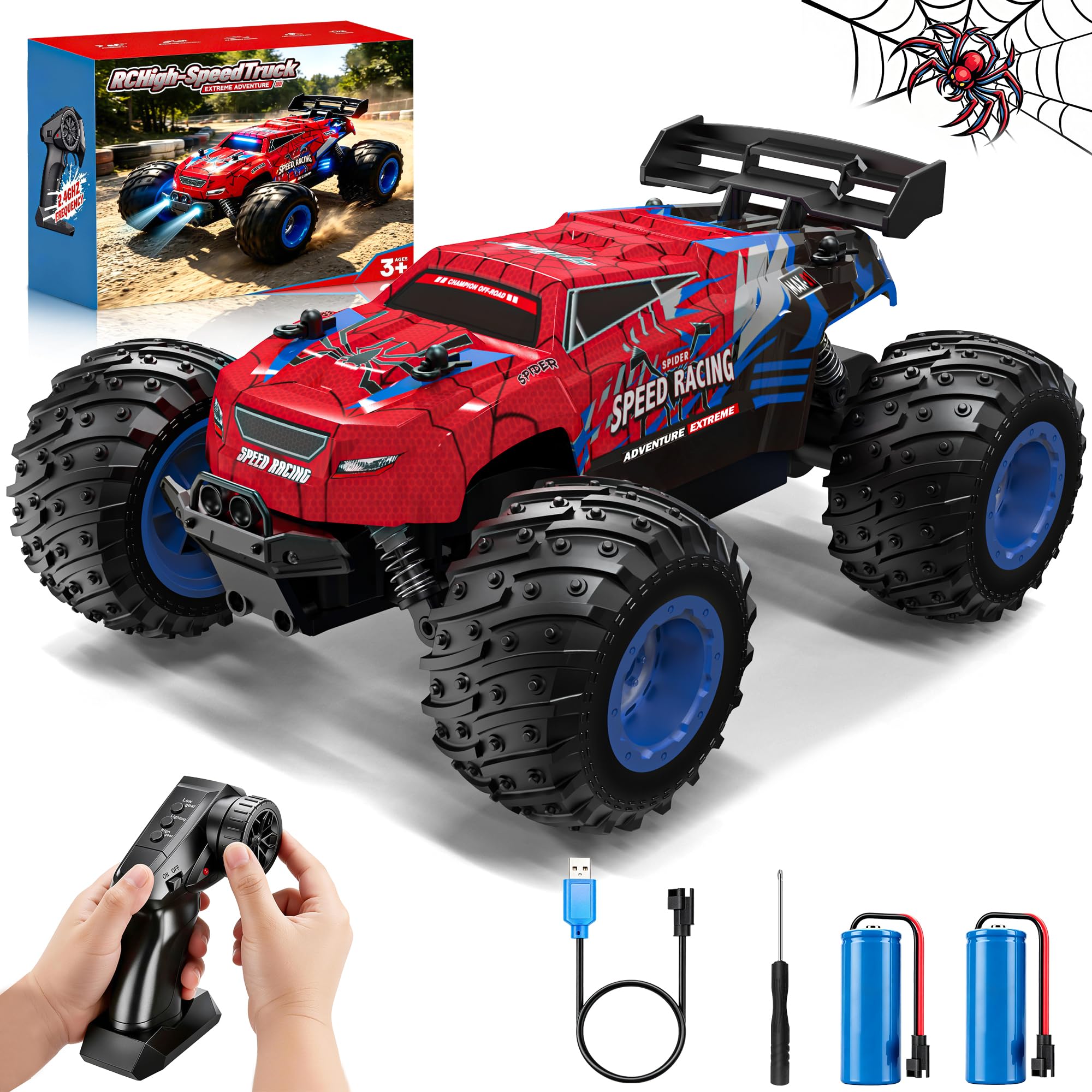 Spider Remote Control Cars - 15KM/H High Speed RC Car for Kids with Lights