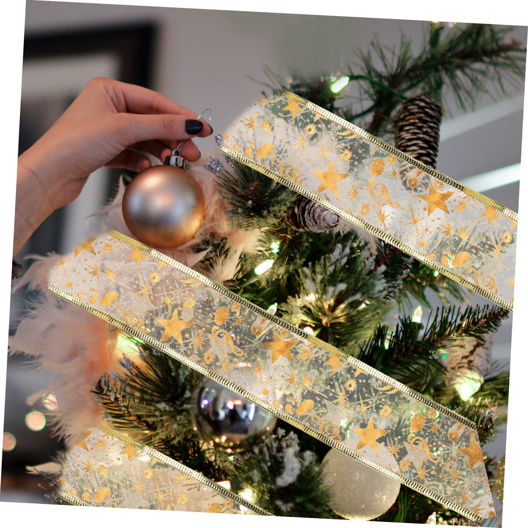 SEWACC 3rollen Weihnachtsschleife Aus Doppellagigem Satin Dekorative Geschenkband Für Weihnachten Weihnachtsbaum-dekoration Festliche -projekte Für Und Partys