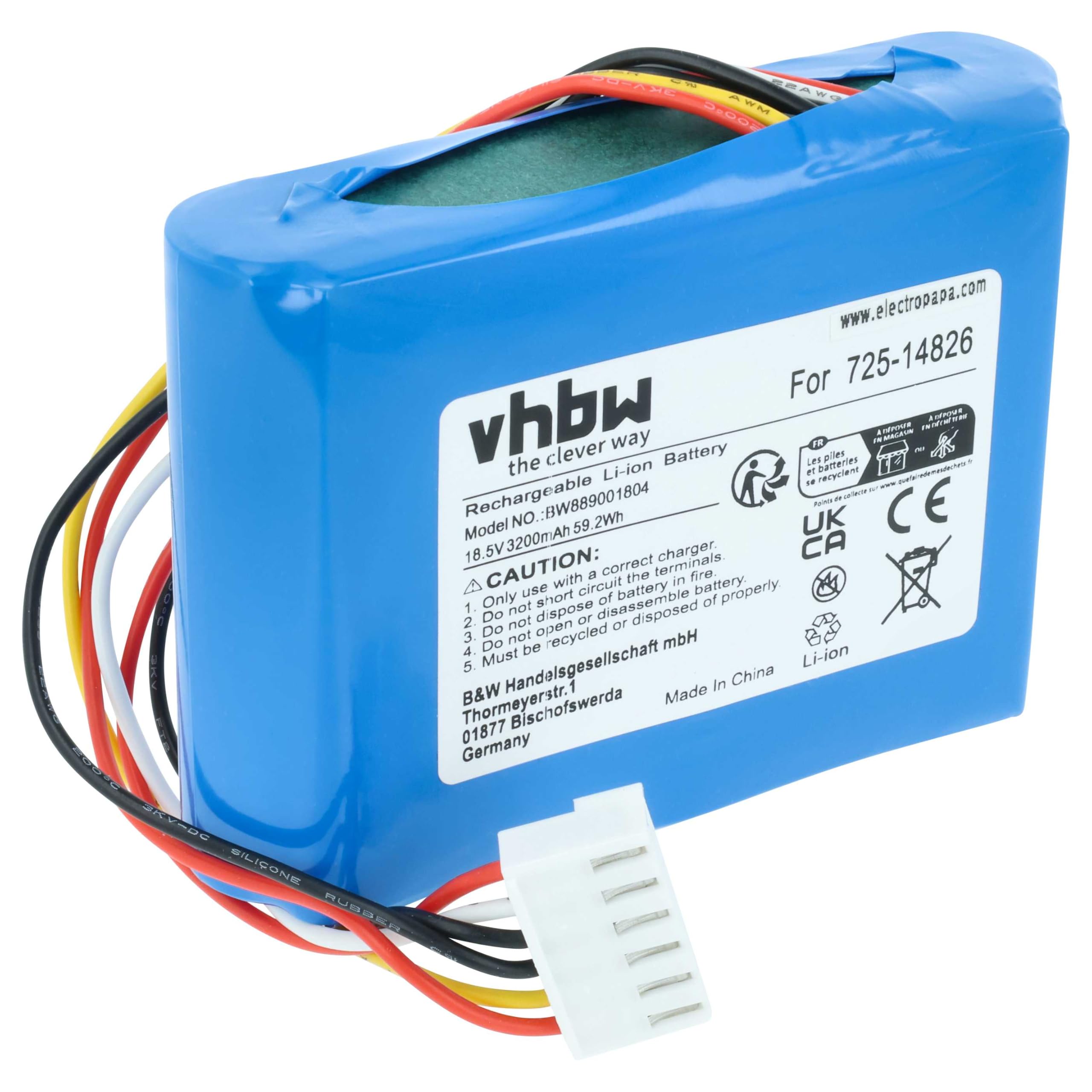 vhbw Batería Compatible con Robomow RK 1000 Pro, 2000 Pro, 1000, 2000 Robot cortacésped 3200mAh 18,5V Li-Ion