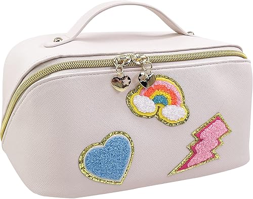 Miniatura 1 de Preppy Patch - Neceser de piel sintética portátil impermeable bolsa de almacenamiento para cosméticos bolsa de almacenamiento para uso diario