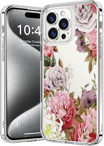 bicol Funda compatible con iPhone 15 Pro, funda transparente con diseños de moda para niñas y mujeres, ajuste delgado, a prueba de golpes, funda