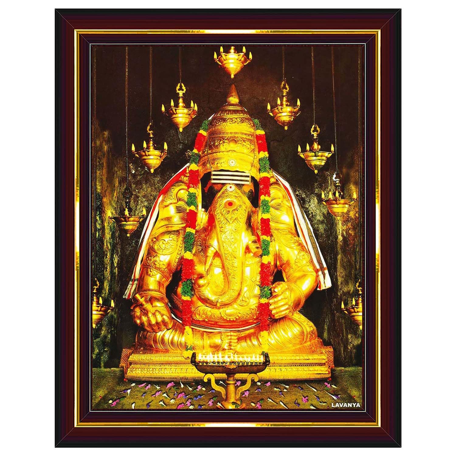 Pavan Photo Laminations Pillayarpatti Karpaga Vinayagar Hanging Wall Painting Framed Home Decor (Wood,Matte,Brown,Small Size,6 x 8 Inch) B28S-image-43
