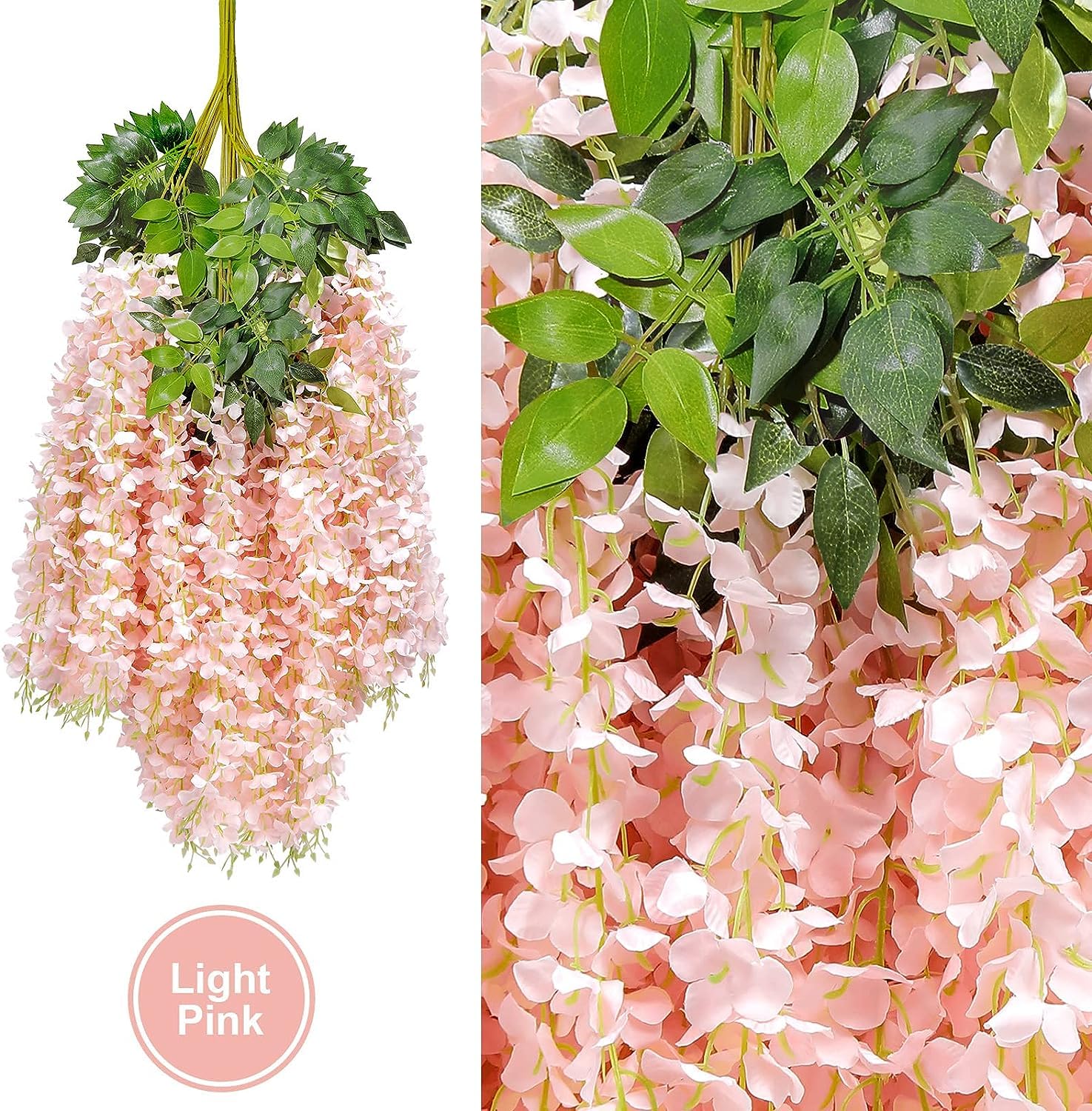 Peach Wisteria Garland - 6 Pieces for Diwali & Events -4
