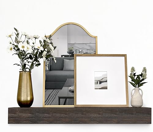 Master & Co. - Mantel flotante rústico para chimenea, estante flotante largo para decoración de pared, 48 pulgadas, color espresso