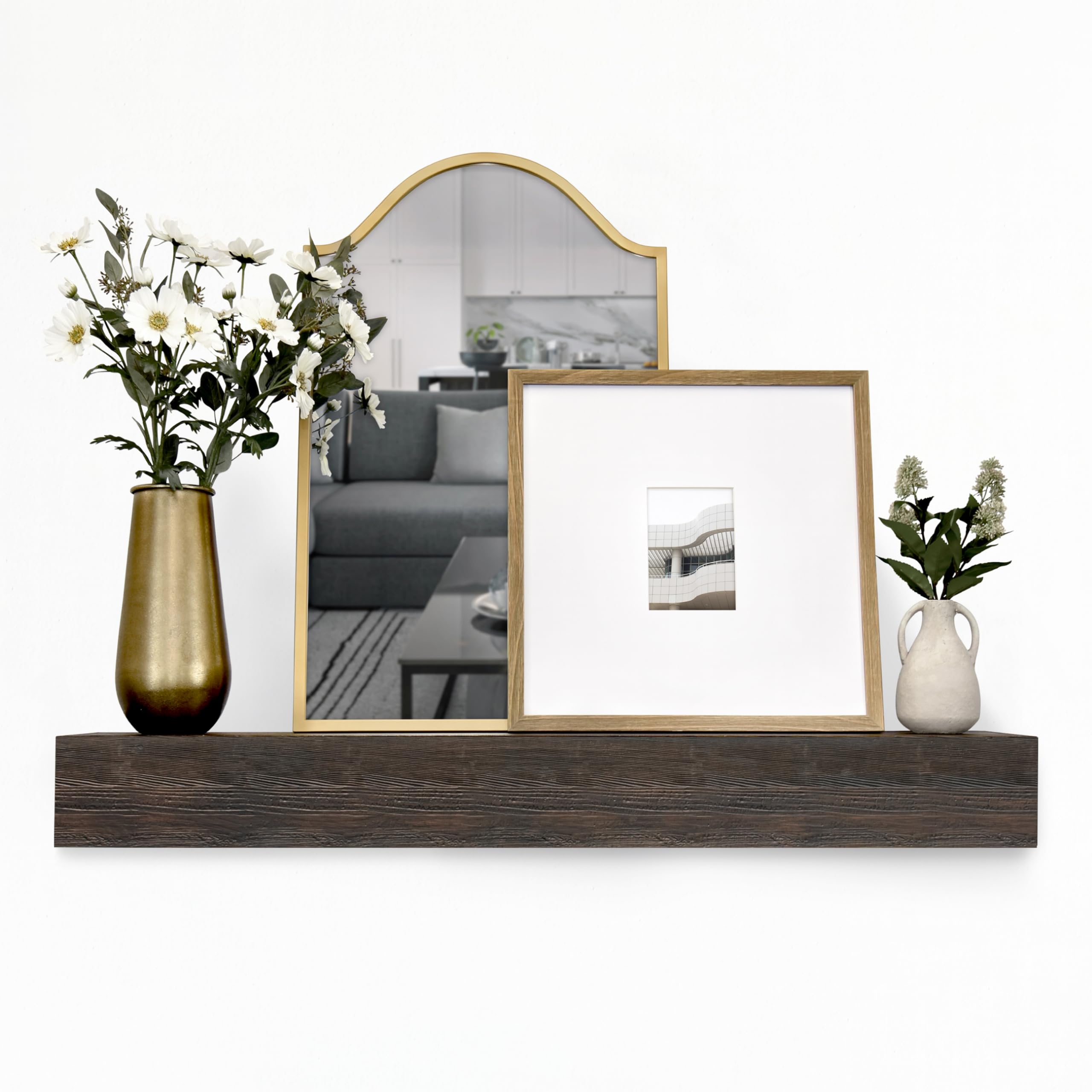 MCS Master &amp; Co Mantel, 48", Espresso, Floating Shelf