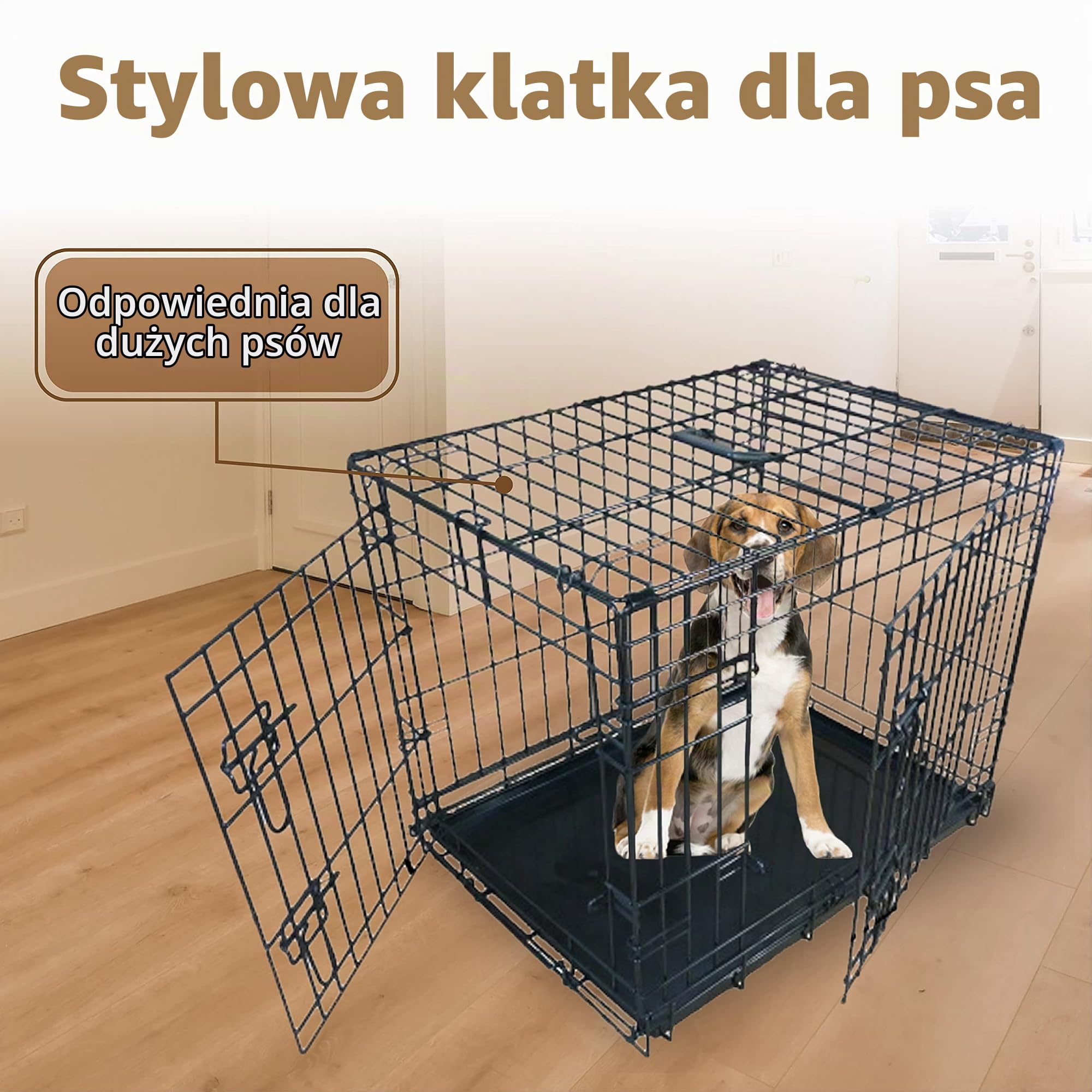 Ellie-Bo EB-S30 Składana Klatka dla Psa Szczeniaka, M/76.2 cm, Czarny