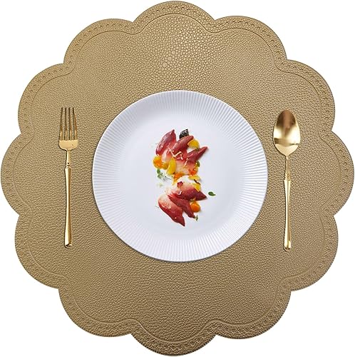 Manteles individuales redondos, aislamiento de calor de poliuretano, resistentes a las manchas, antideslizantes, impermeables, para decoración de