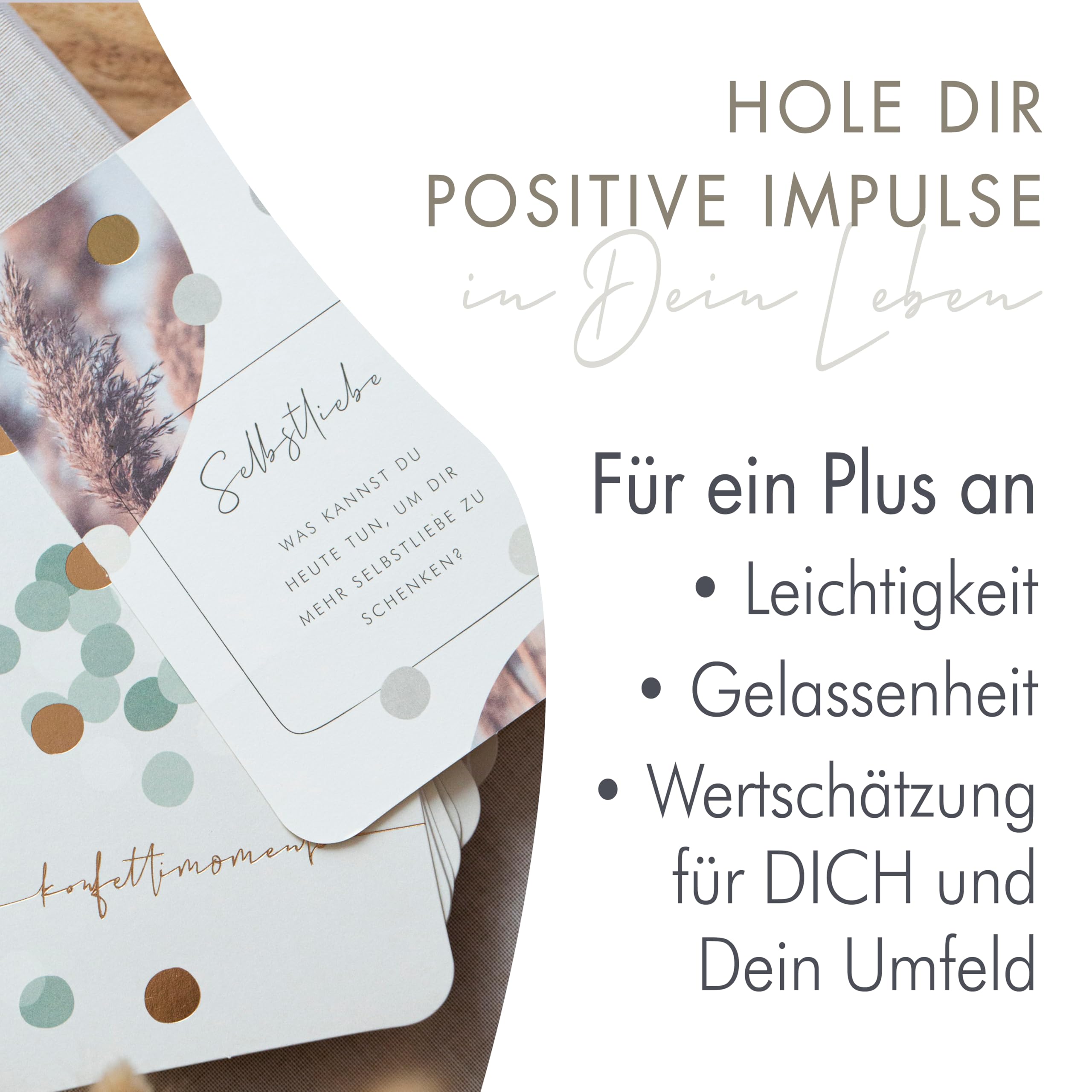 Momentos de confeti – Producto B – Pequeño daño al embalaje | Tarjetas de atención plena | Afirmaciones positivas para adultos y niños con folleto de acompañamiento y meditación a