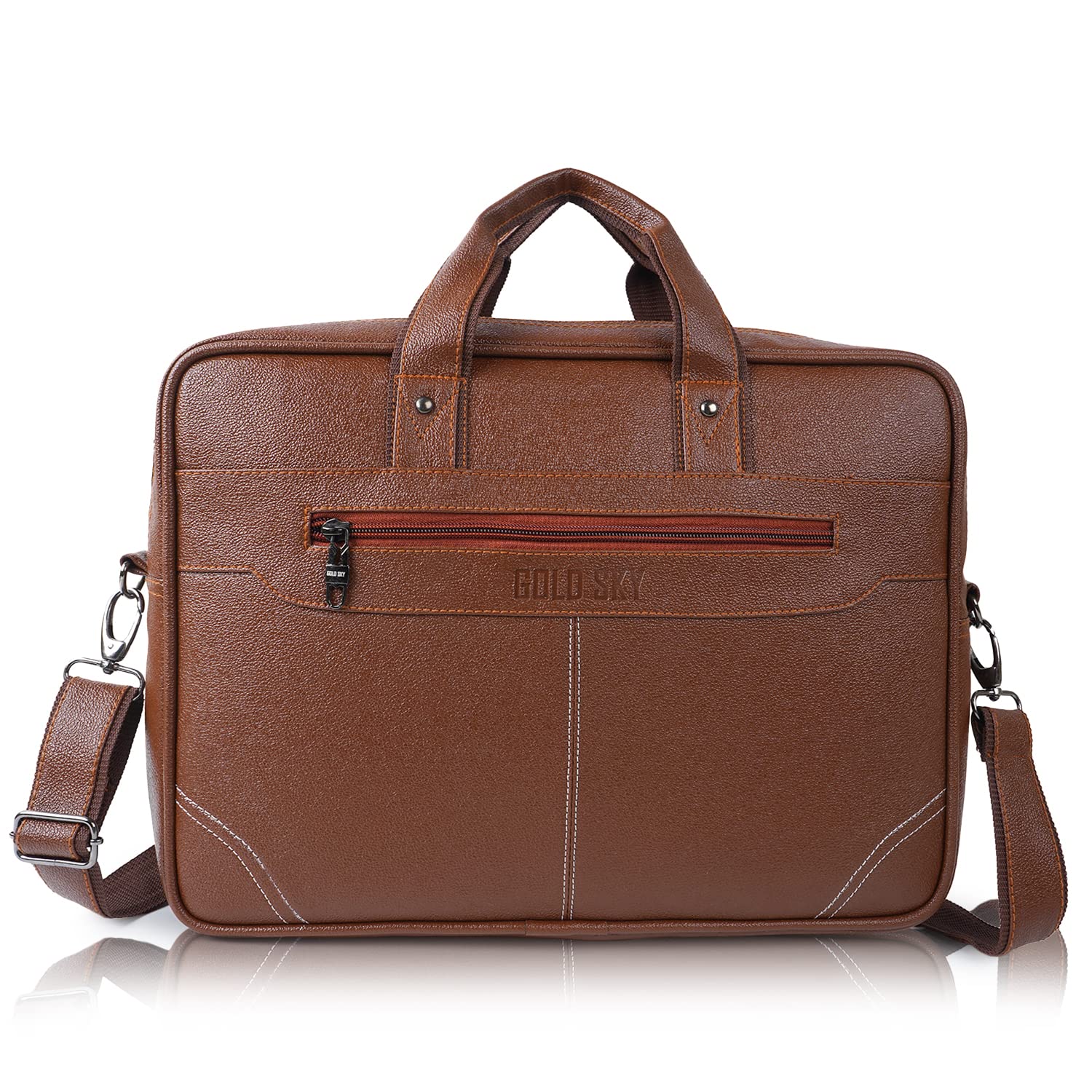 Synthetic Leather Casual Briefcase Best Laptop Messenger Bag Satchel for Men-image-49