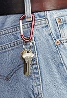 Vista 3 de Lucky Line - Mosquetón pequeño de aluminio de 2-3/8 pulgadas, llavero de eslabones en forma de C, llavero niquelado, peso ligero y duradero