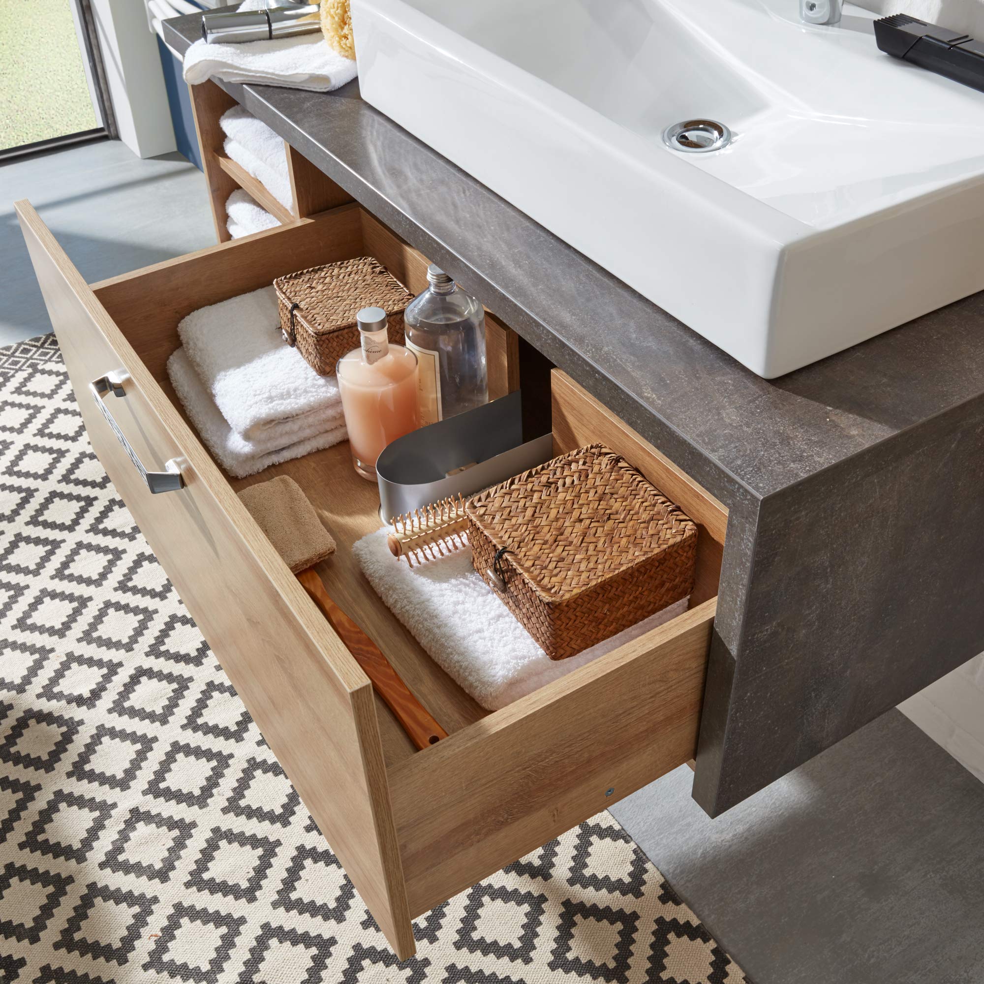 trendteam smart living Line Bad:Ko.Sardegna Rauchsilber Melamin,Fr